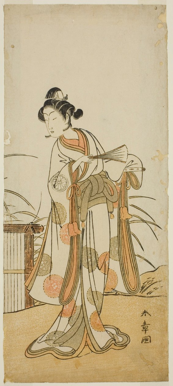 Aktör Segawa Kikunojo III, Play Chigo Sakura Jusan Kane'de Aigo no Waka rolünde, Ichimura Tiyatrosu'nda On Birinci Ayda Gösterilen, 1774 by Katsukawa Shunsho