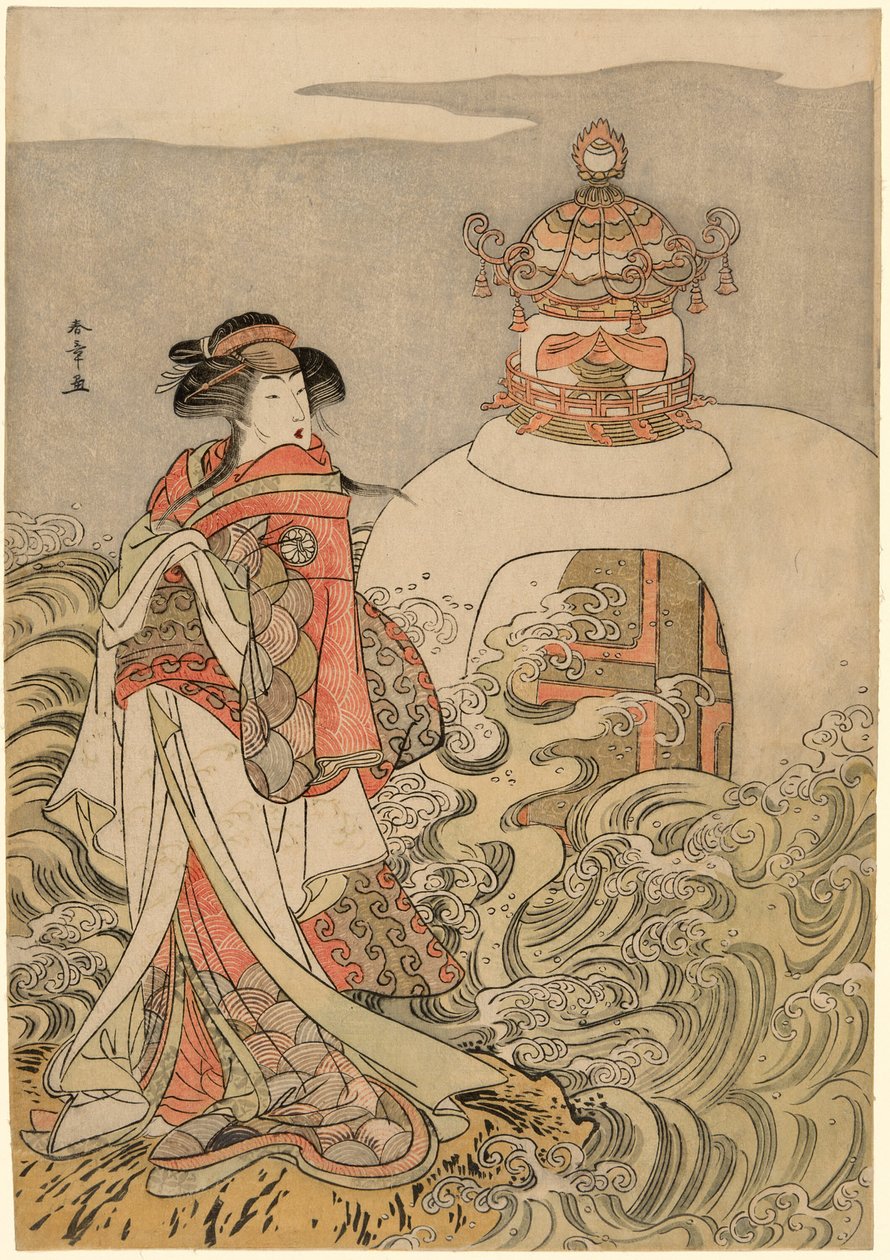Aktör Segawa Kikunojo III, Play Saki Masuya Ume no Kachidoki'de Ejderha Prensesi olarak, On Birinci Ay'da Ichimura Tiyatrosu'nda Sahnelendi, 1778 by Katsukawa Shunsho