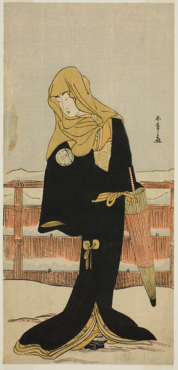 Aktör Segawa Kikunojo III, Shitenno Tonoi no Kisewata Oyununda Tsunokuniya Tsuna Kılığındaki Nedime Suho Olarak, On Birinci Ay'da Nakamura Tiyatrosu'nda Gösterilen, 1781 by Katsukawa Shunsho