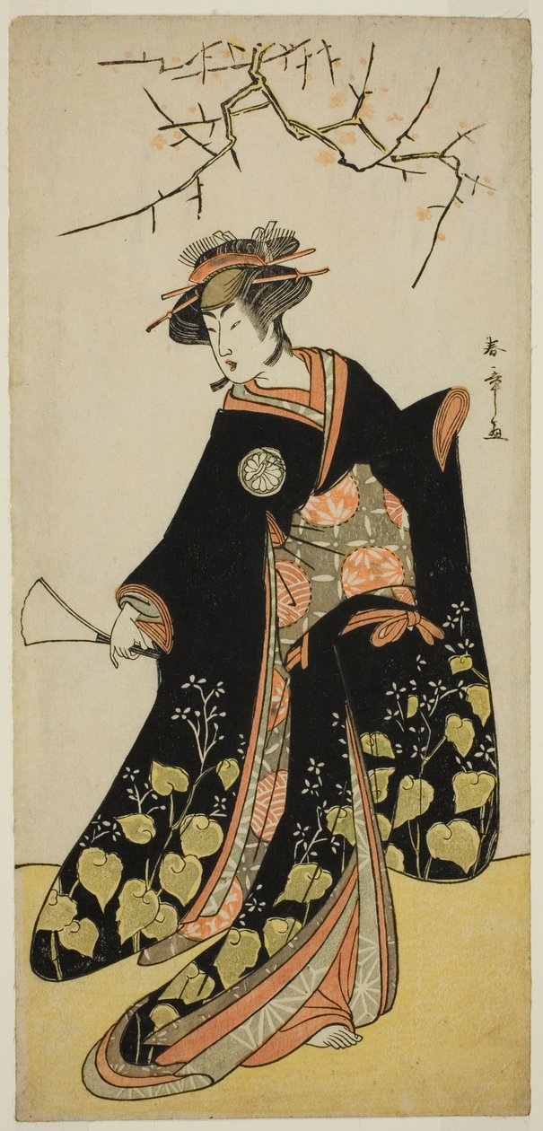 Aktör Segawa Kikunojo III, Joro-gumo'nun Ruhu (Harlot Örümcek) Olarak Maiko Tsumagiku (?) Kılığında, Play Shitenno Tonoi no Kisewata'da (?), On Birinci Ay'da Nakamura Tiyatrosu'nda (?) Gösterilen, 1781 (?) by Katsukawa Shunsho