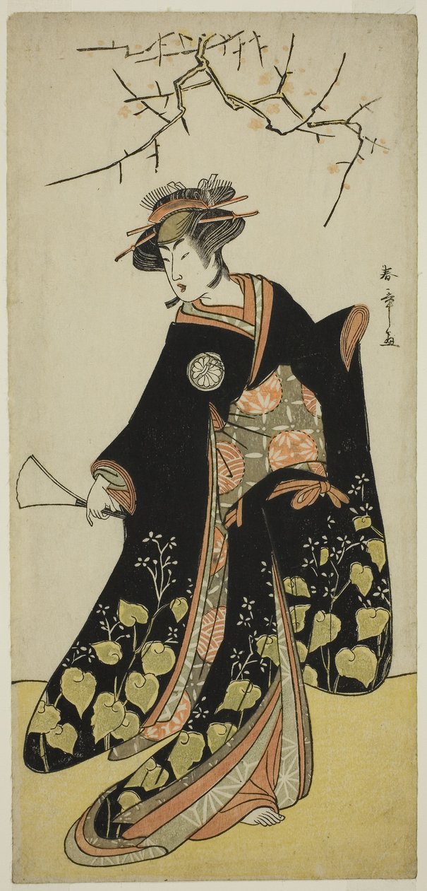 Joro-gumo'nun Ruhu olarak Aktör Segawa Kikunojo III (Harlot Örümcek), c.1781 (renkli tahta baskı; Hosoban) by Katsukawa Shunsho