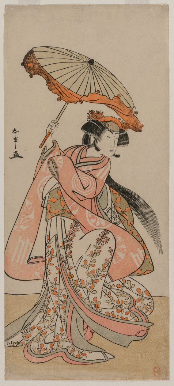 Aktör Segawa Kikunojo II Şemsiye ile Dans, 1770