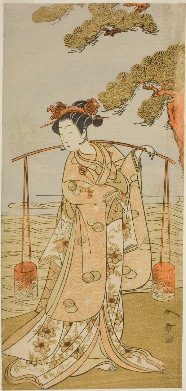 Aktör Segawa Kitsuji III, Play Gohiiki Kanjincho'da Murasame rolünde, Nakamura Tiyatrosu'nda On Birinci Ayda Gösterilen, 1773 by Katsukawa Shunsho