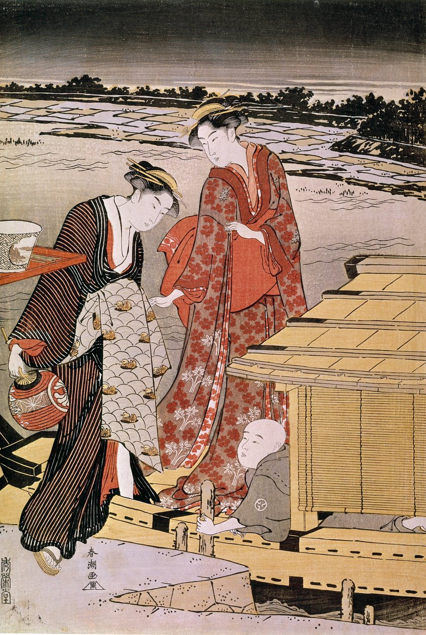 Toi ght Oto Sumida Ri Ver Japa Sleeping p Hayashi t by Spring Hatsu Kachigawa (Ac Ji Ve 1780-1795) by Katsukawa Shunsho