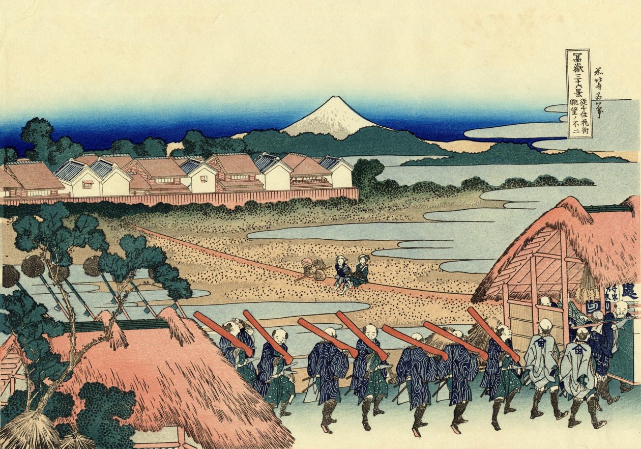 Senju Hanamachi manzarasının Fuji by Katsushika Hokusai