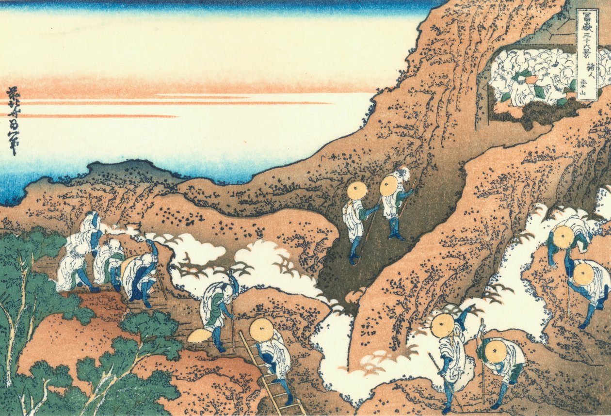 Bir grup dağcı by Katsushika Hokusai