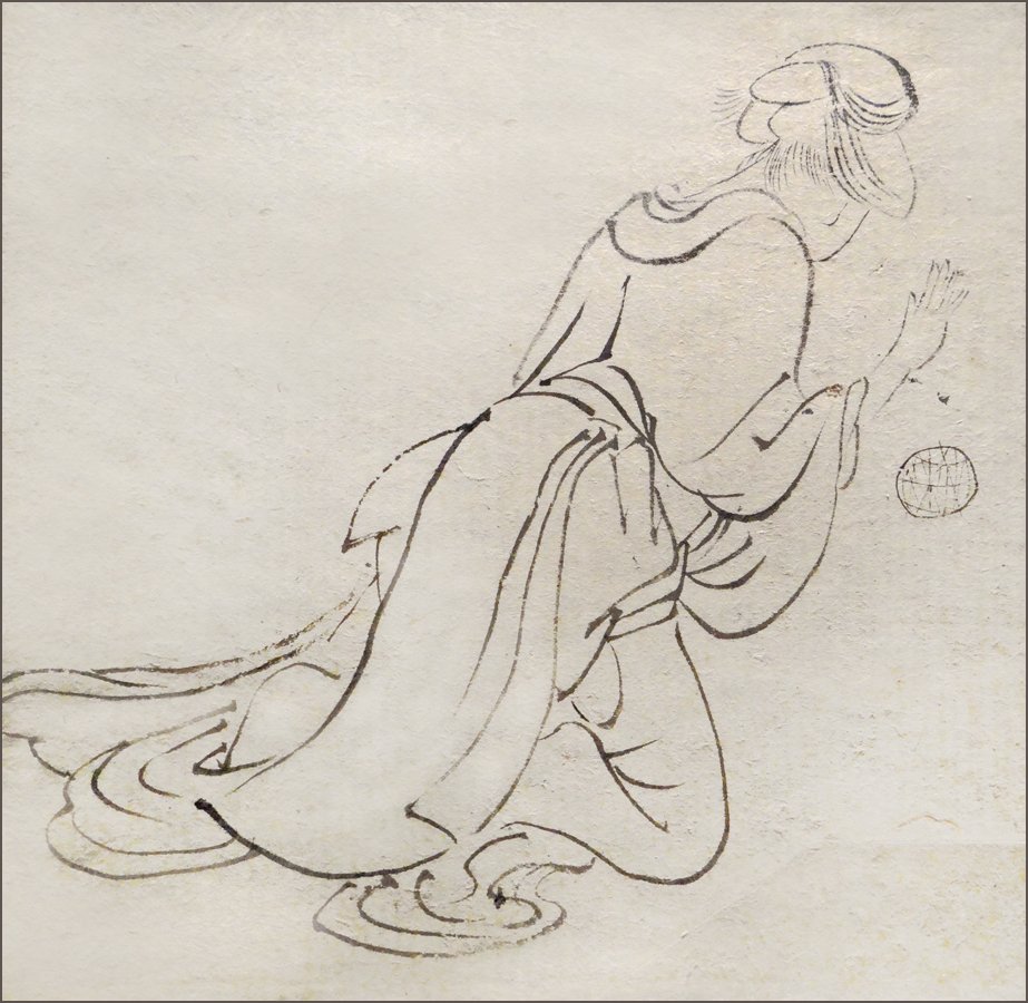 Arkadan görülen bir kadının incelenmesi by Katsushika Hokusai