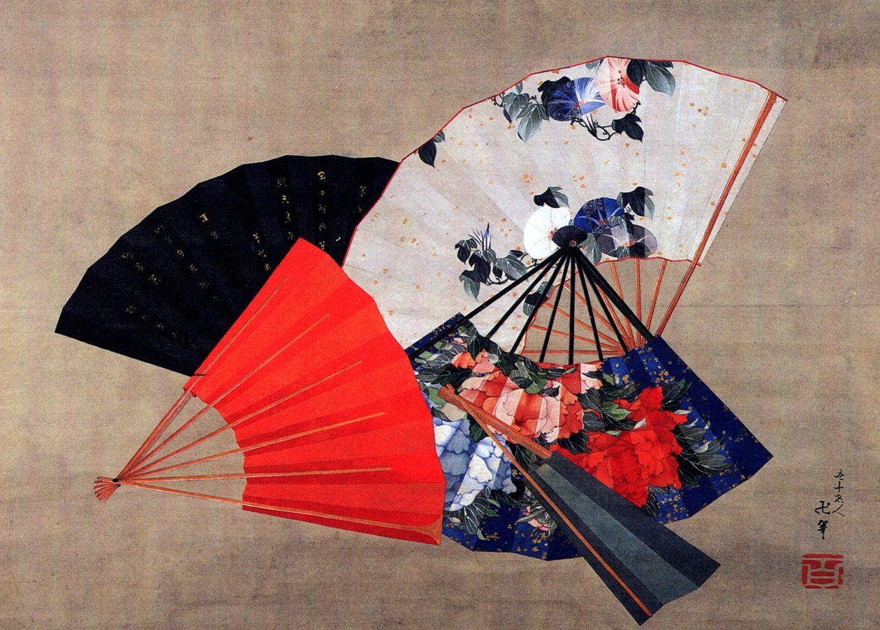 beş hayran by Katsushika Hokusai