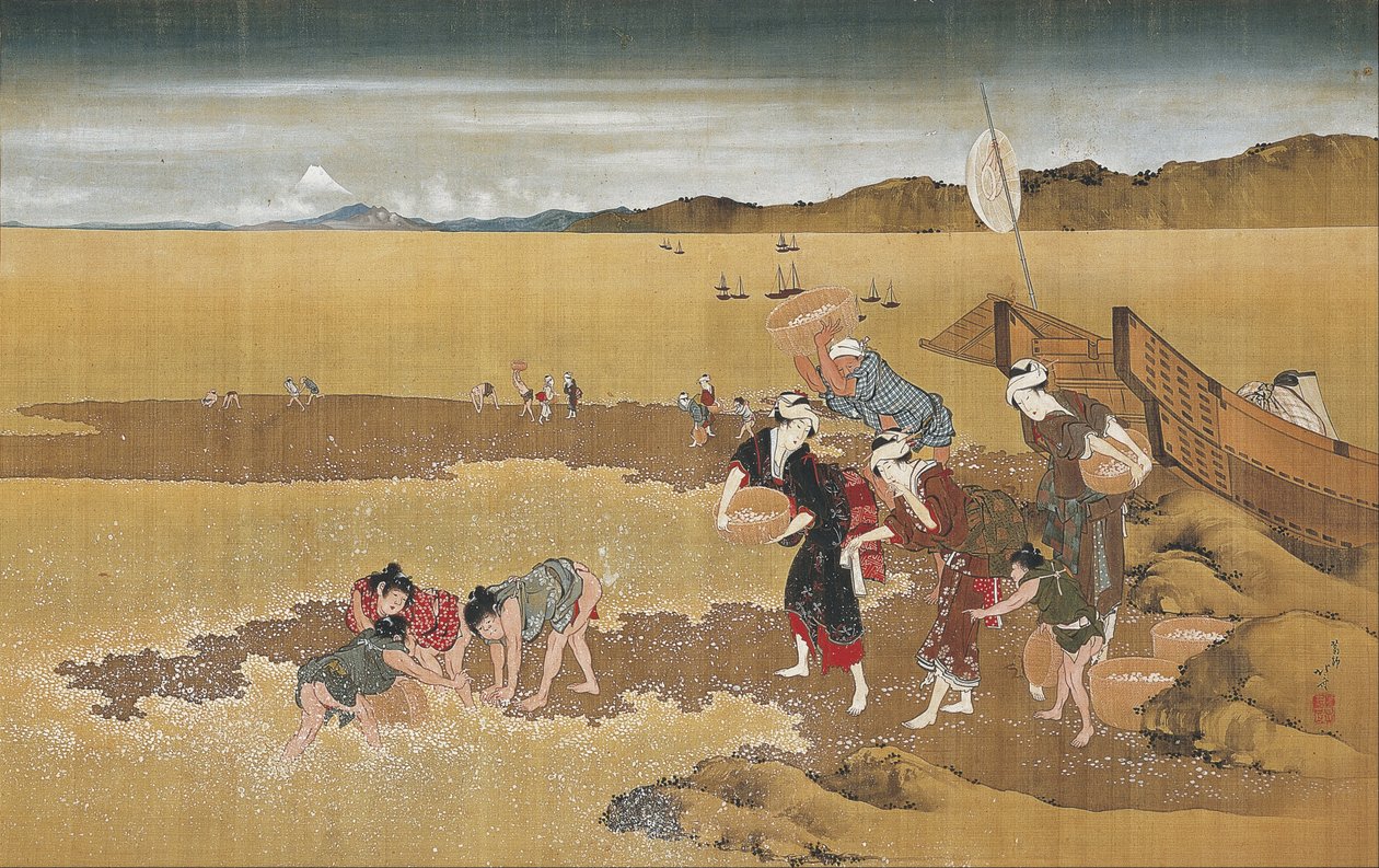 Kabuk Toplama by Katsushika Hokusai