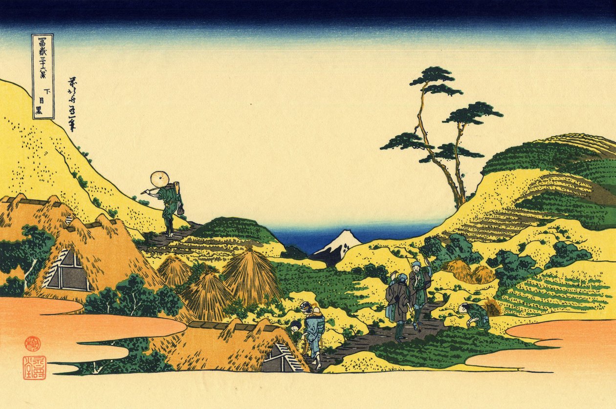 Shimomeguro by Katsushika Hokusai