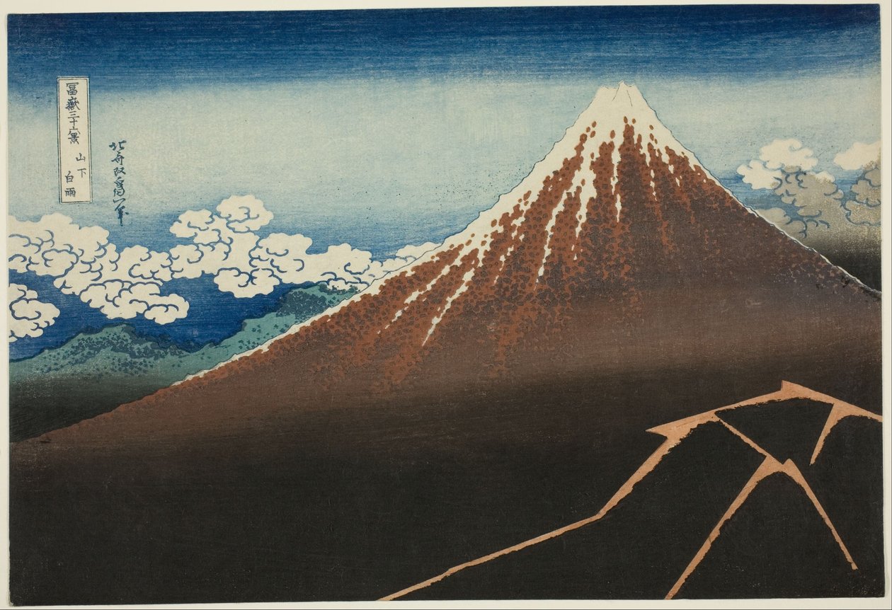 Zirvenin Altında Duş by Katsushika Hokusai