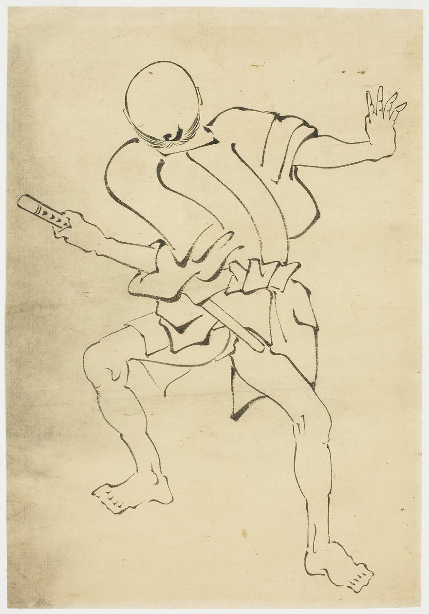 Silahlı Görevli (çalışma), c.1815-1849 (kağıt üzerine mürekkep) by Katsushika (school of) Hokusai