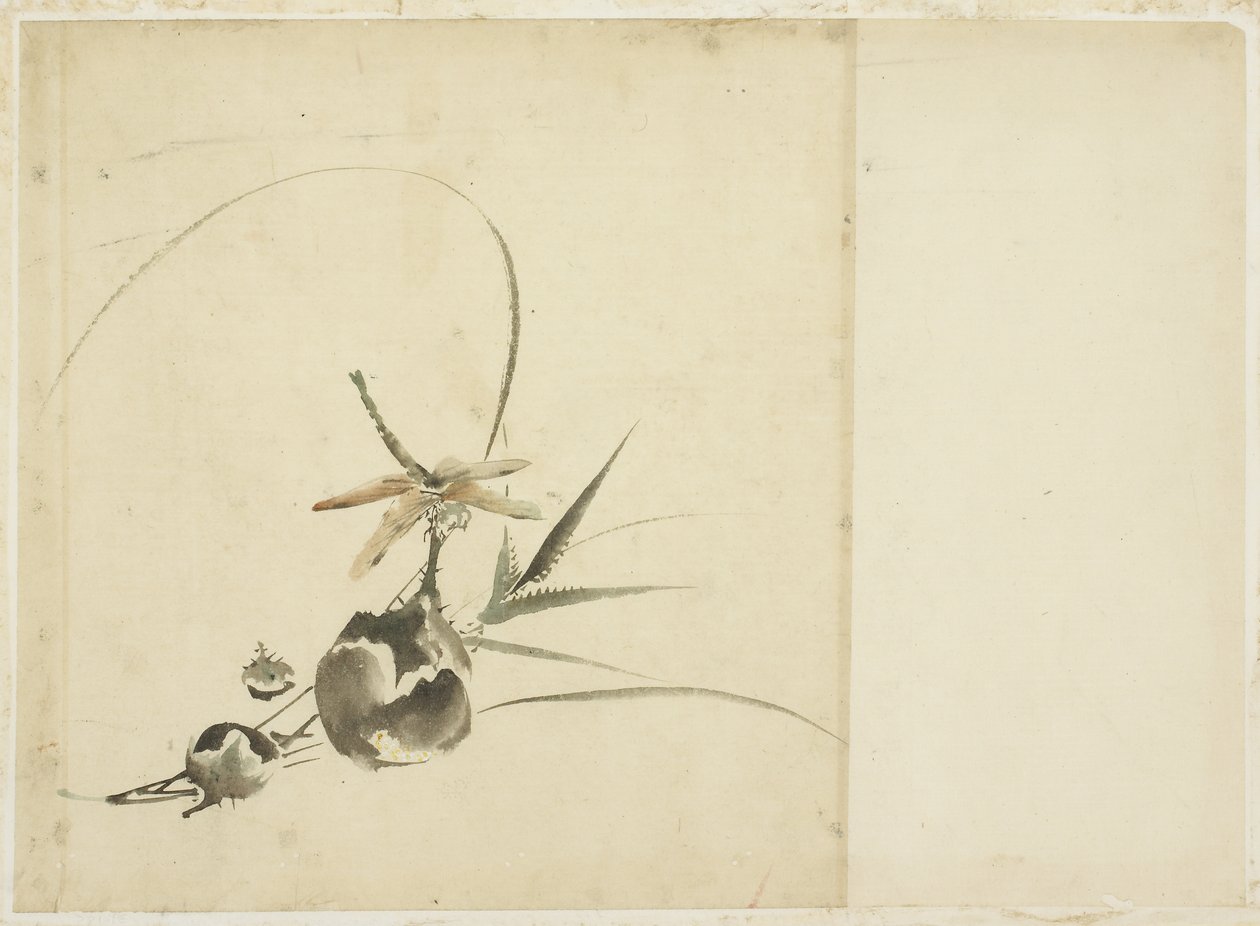 Yusufçuklu Meyve Spreyi by Katsushika (school of) Hokusai