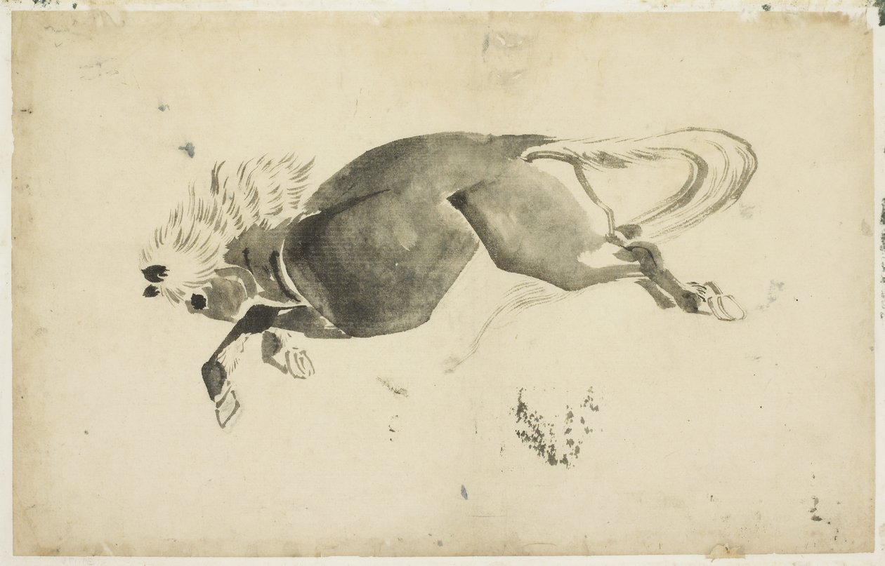 Koşan At, c.1815-1849 (kağıt üzerine mürekkep) by Katsushika (school of) Hokusai