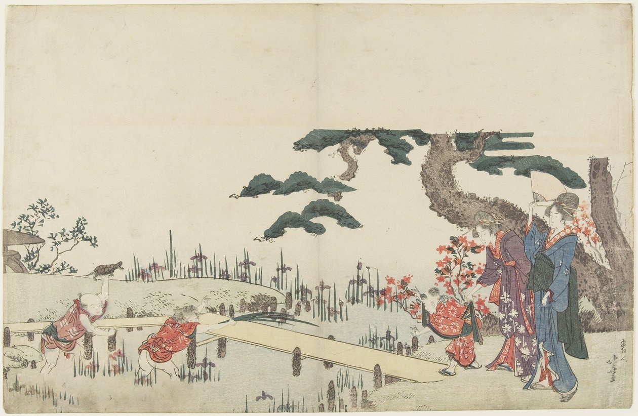 (İris Bahçesi), 1800-1808 by Katsushika Hokusai