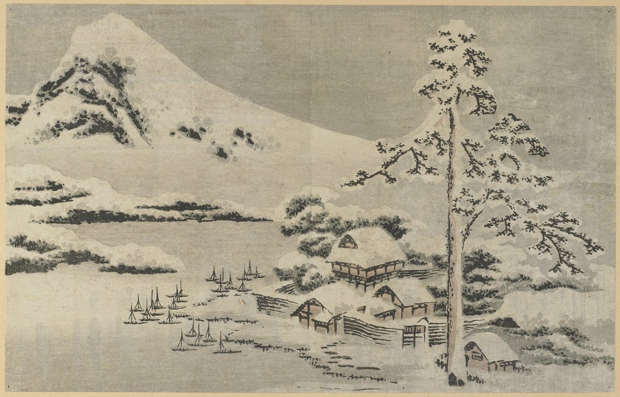 (Karda Sahil Köyü), 1814 by Katsushika Hokusai