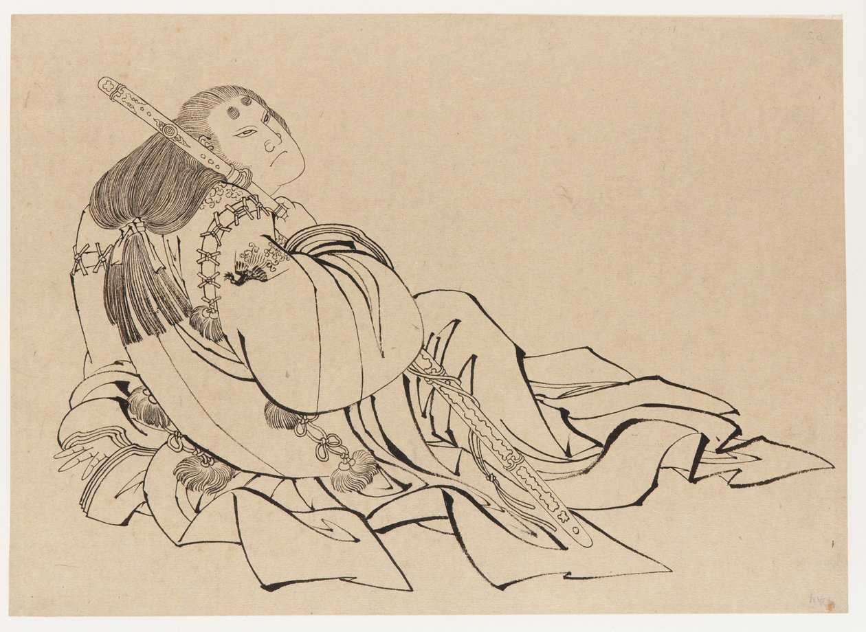 Bir saray mensubu, 18. yüzyılın sonları ve 19. yüzyılın başlarında. by Katsushika Hokusai