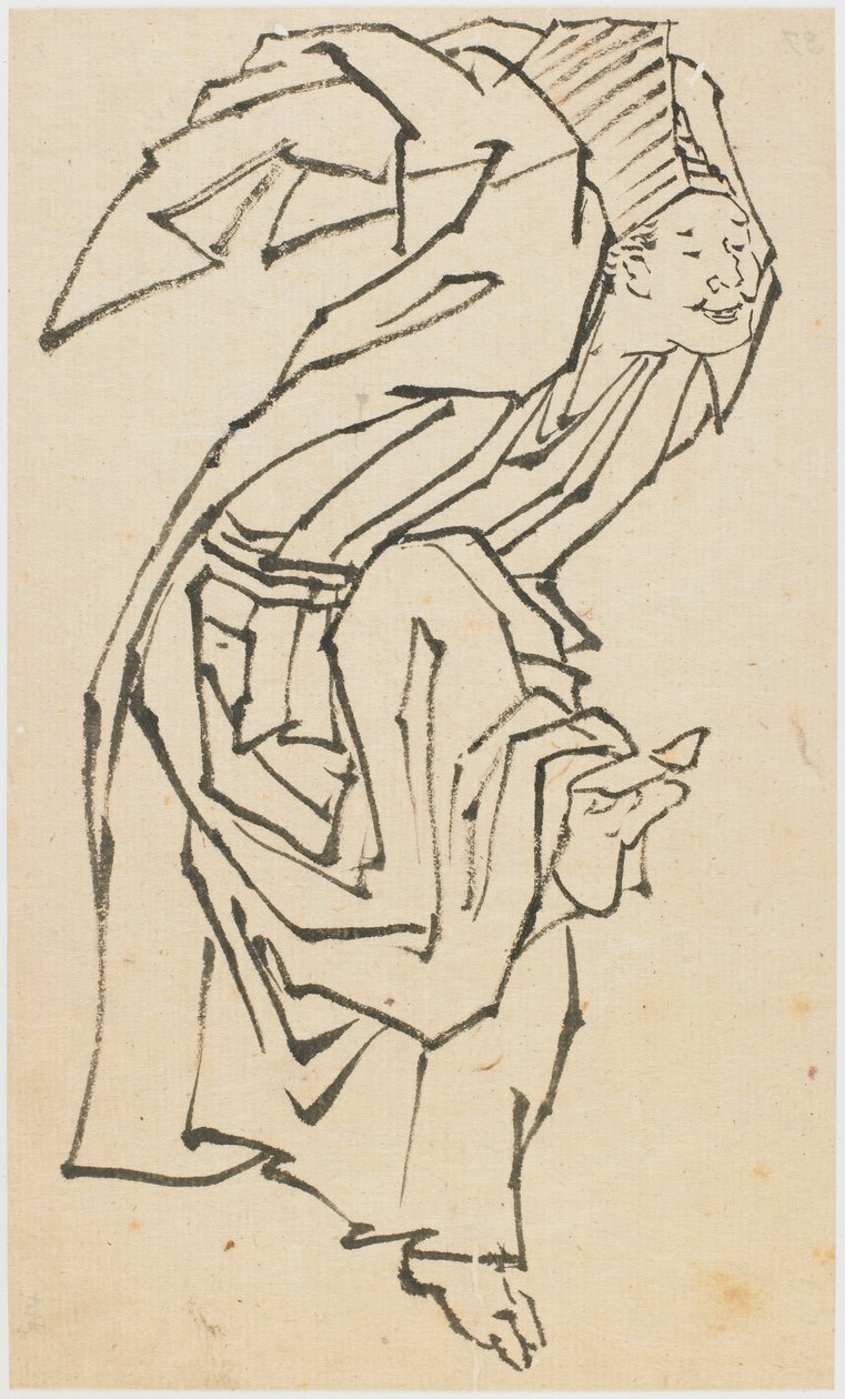 Bir Sambaso Dansçısı, 18. yüzyılın sonları ve 19. yüzyılın başlarında. by Katsushika Hokusai