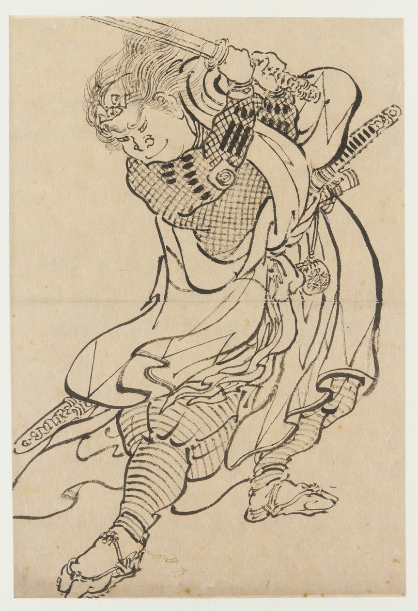 Bir Savaşçı, 18. yüzyılın sonları ve 19. yüzyılın başlarında. by Katsushika Hokusai