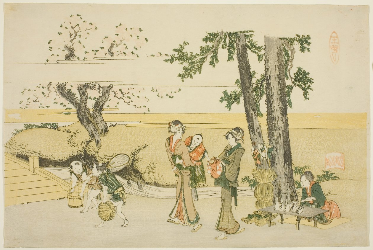 Yol Kenarı Sahnesi (Oji) by Katsushika Hokusai