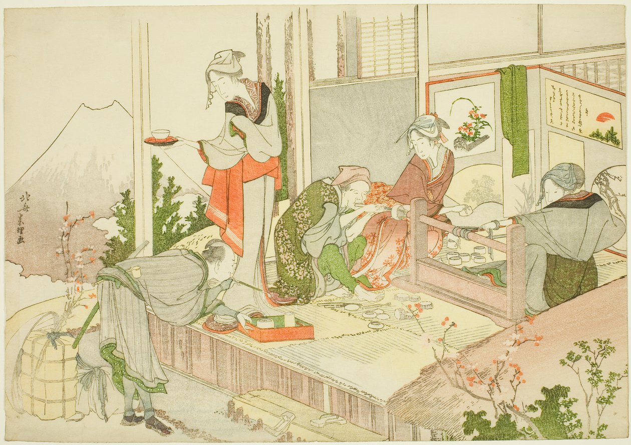 Bir Esnafın Dükkanı, The Mist of Sandara (Sandara kasumi) albümünden by Katsushika Hokusai