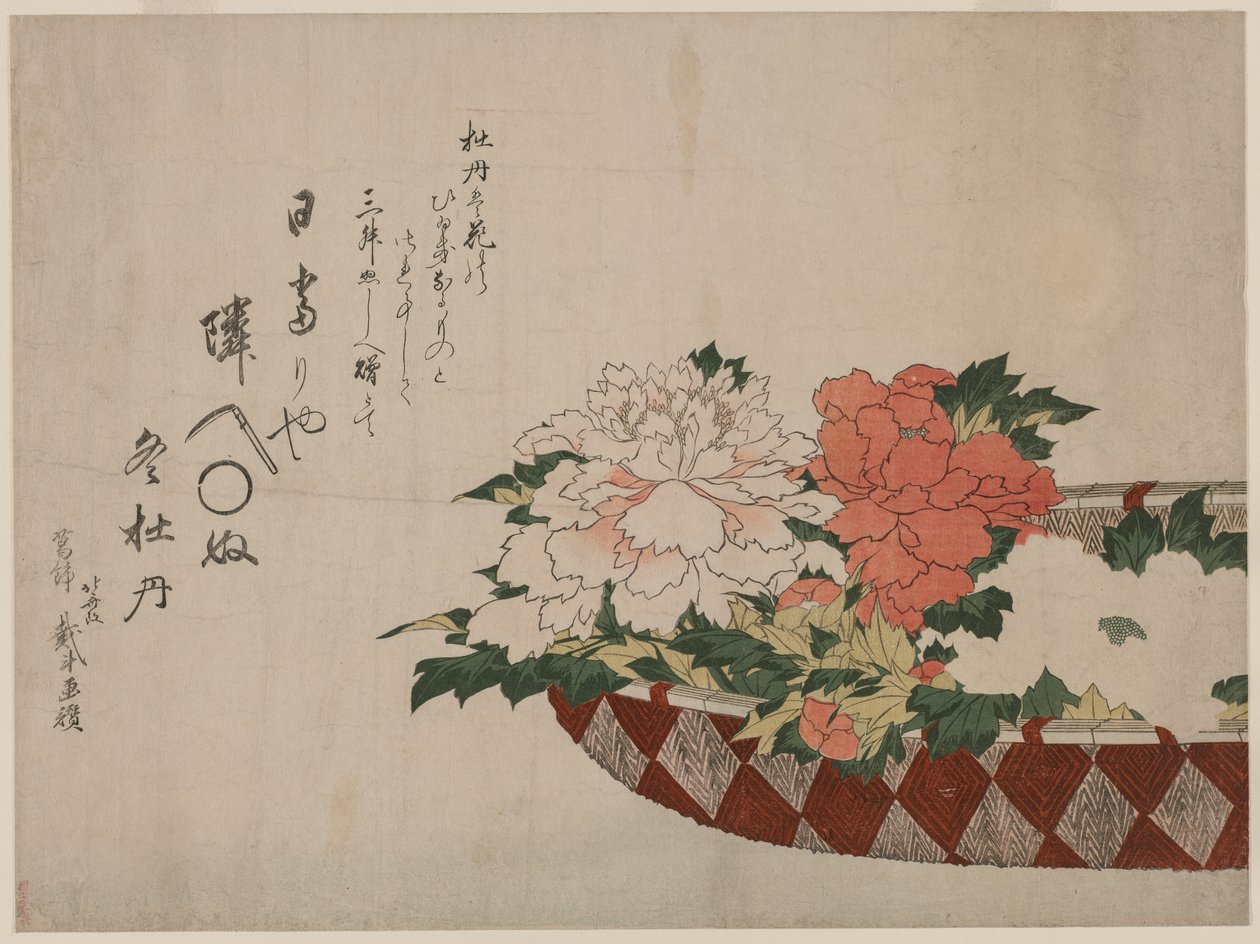 Şakayık Sepeti by Katsushika Hokusai