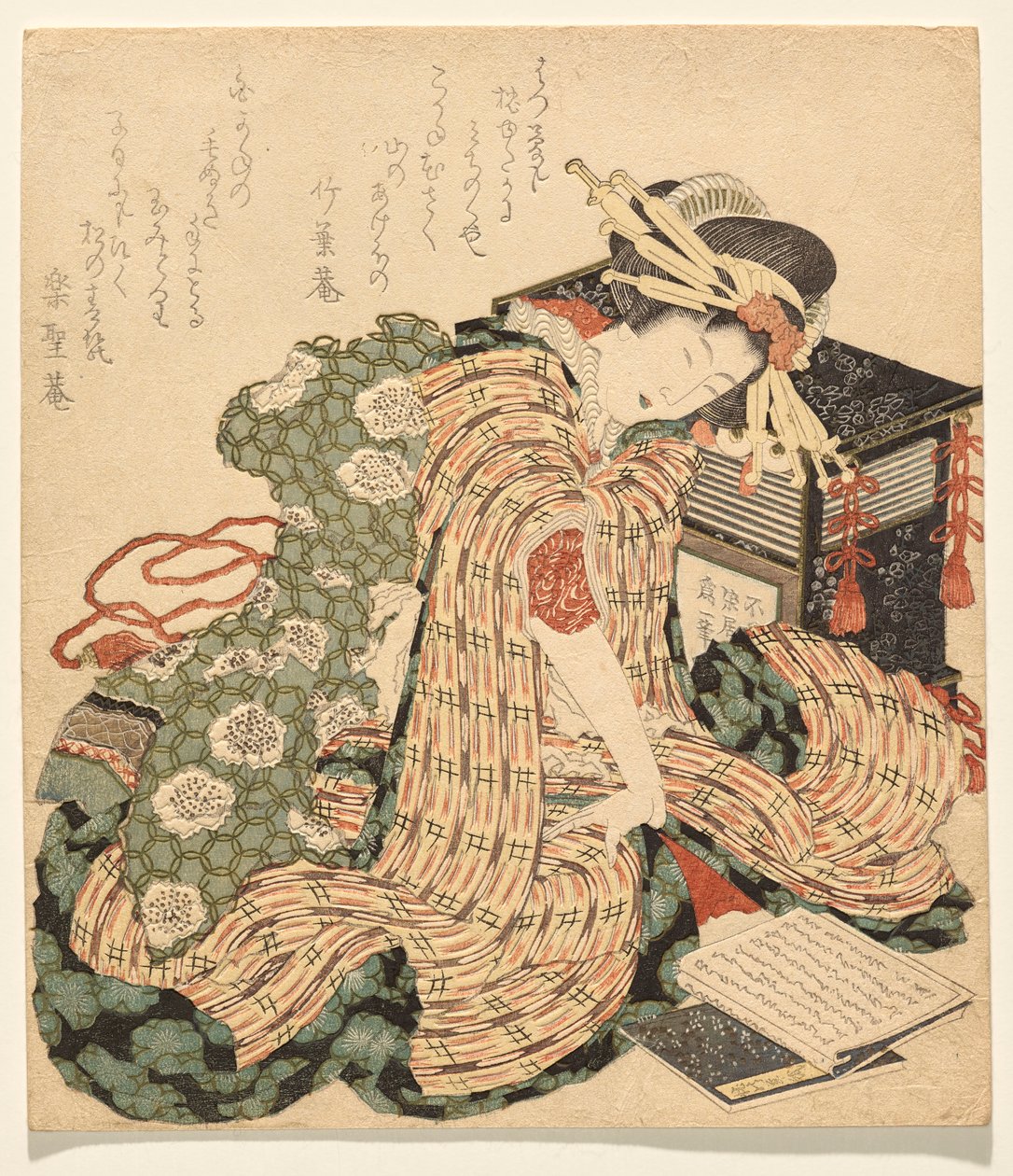 Bir Kopyasıyla Dinlenme Fahişesi by Katsushika Hokusai