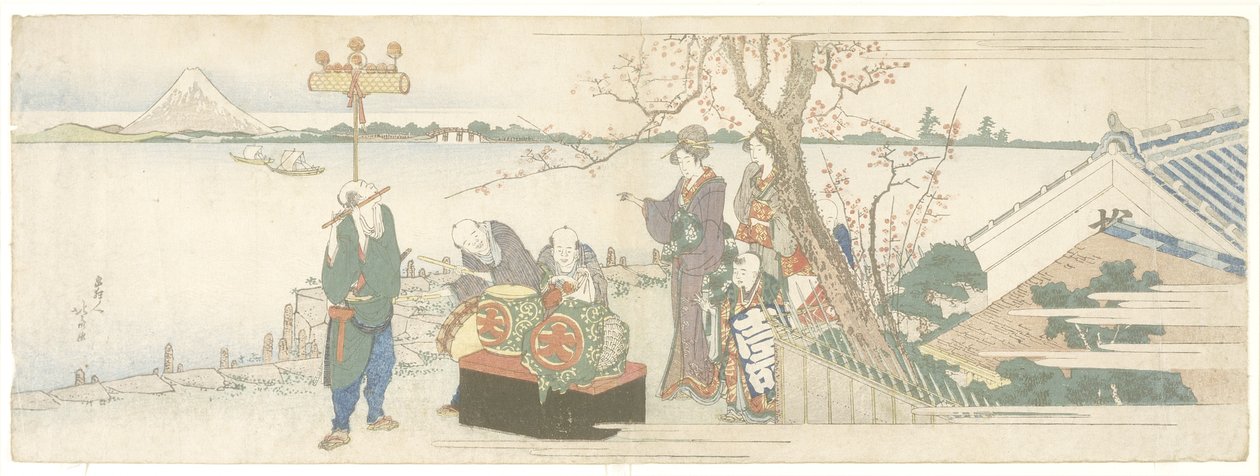 Daikagura Sanatçıları, 1801-1805 by Katsushika Hokusai
