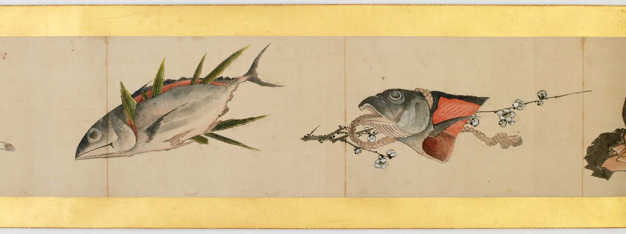 Çeşitli Resimlerle Elle Kaydırma Detayı, Edo Dönemi by Katsushika Hokusai