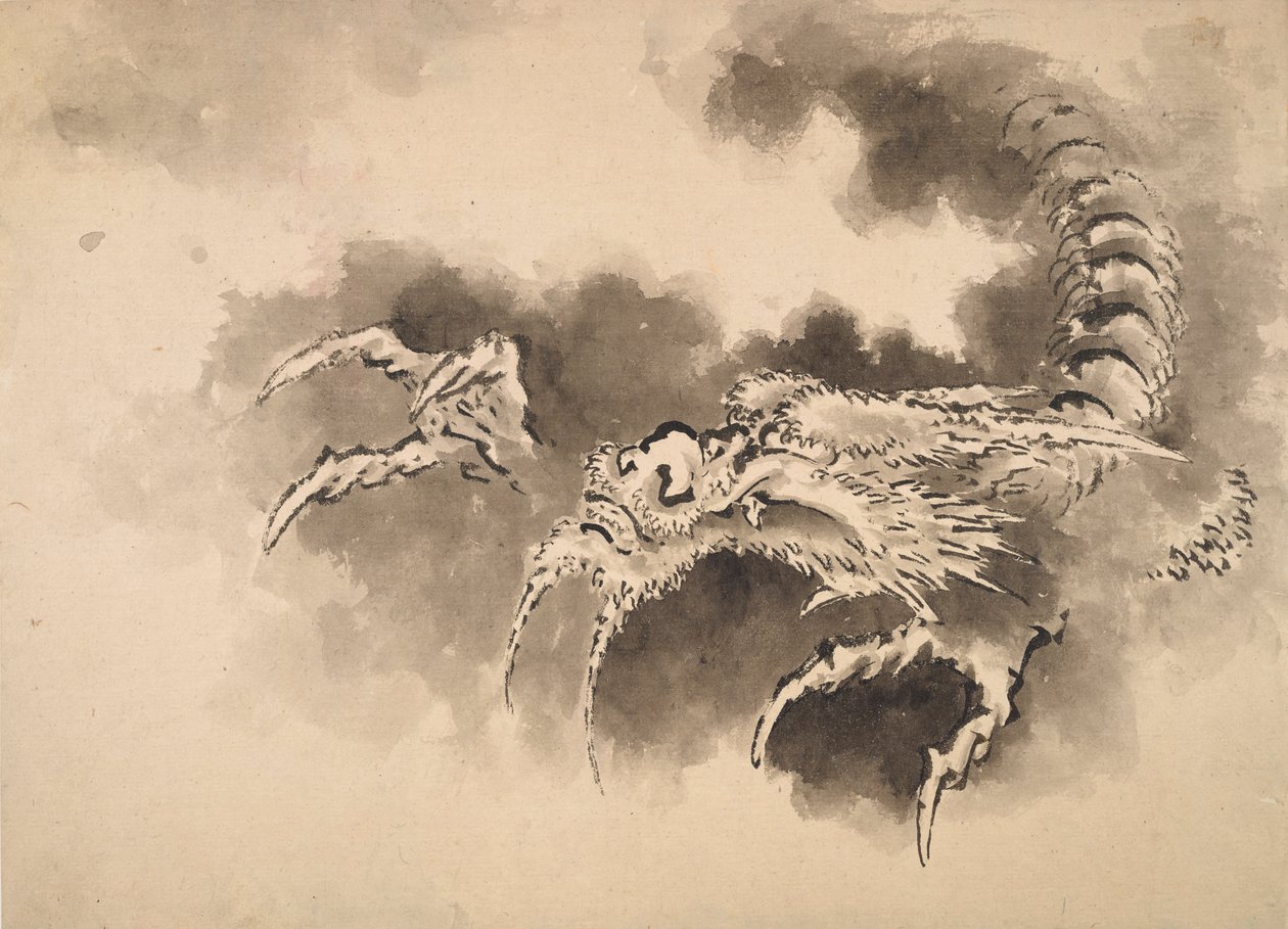 Bulutlardan çıkan ejderha, Edo dönemi, 19. yüzyıl. by Katsushika Hokusai