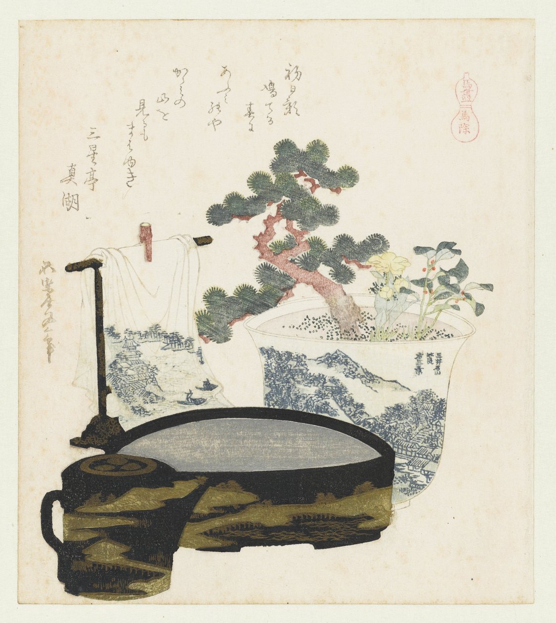 Bir at muska Mayoke (nesne üzerindeki başlık) Atlı bir dizi (dizi adı) Umazukushi (nesne üzerinde seri başlığı) by Katsushika Hokusai