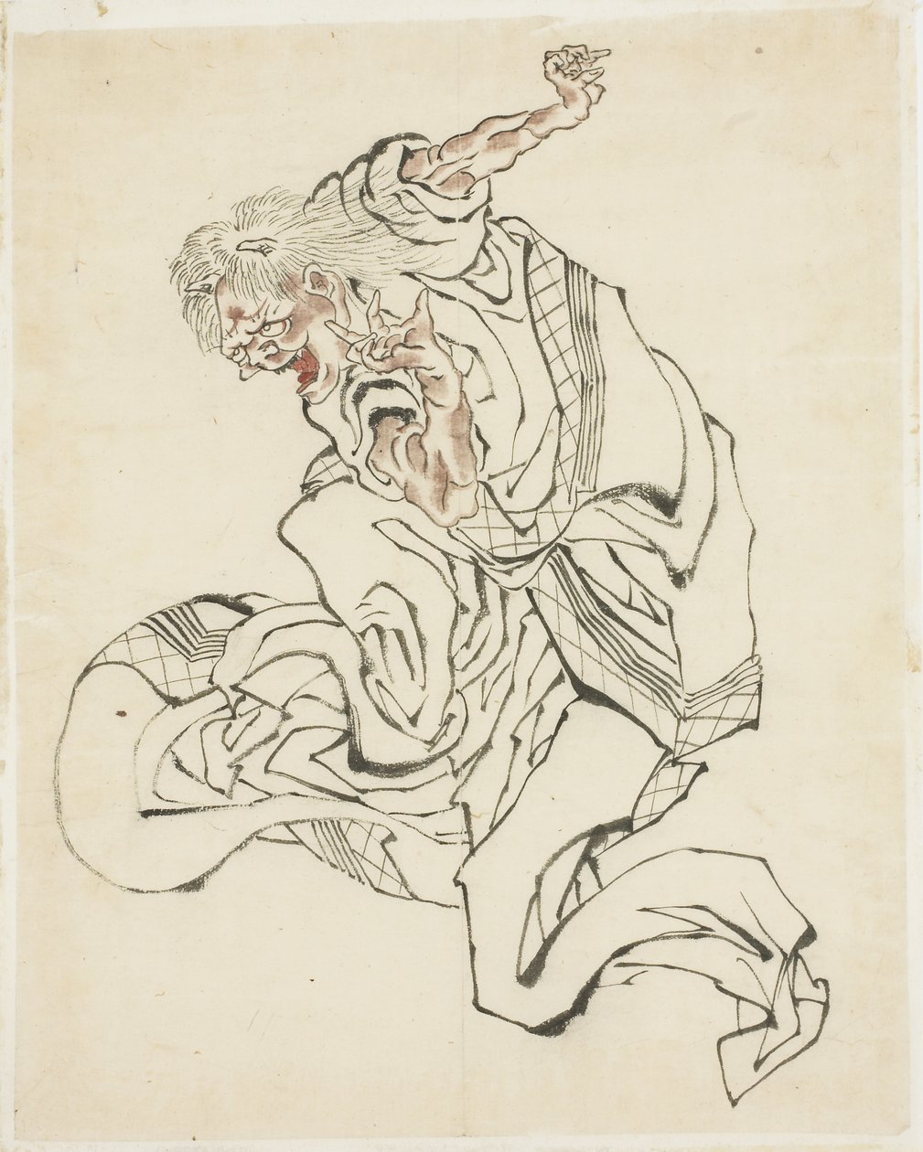 Kadın Oni (bir halk masalının illüstrasyonu), yak. 1815-49 (kağıt üzerinde mürekkep ve renk) by Katsushika Hokusai