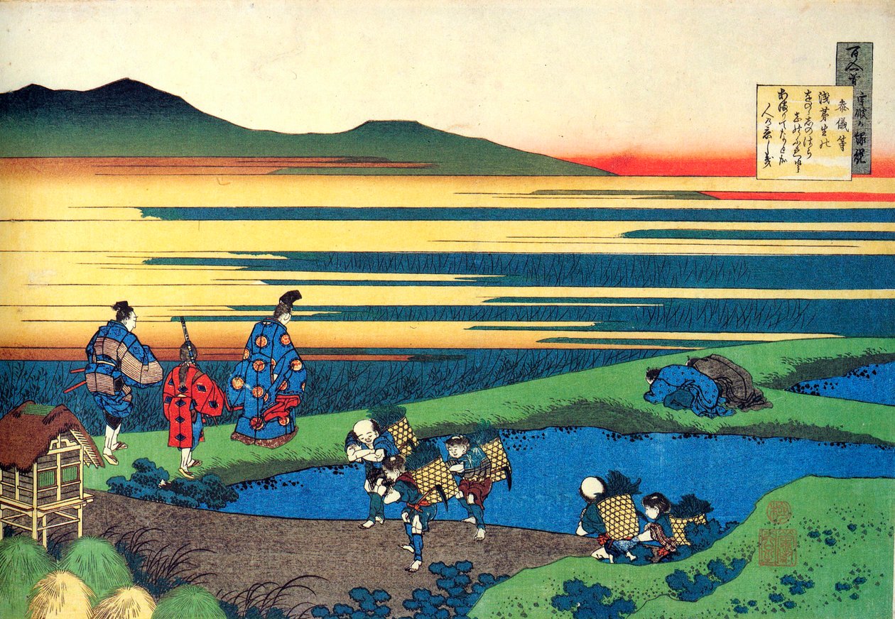 Yüz Şairden Yüz Şiir serisinden: Sanji Hitoshi, c1830. by Katsushika Hokusai