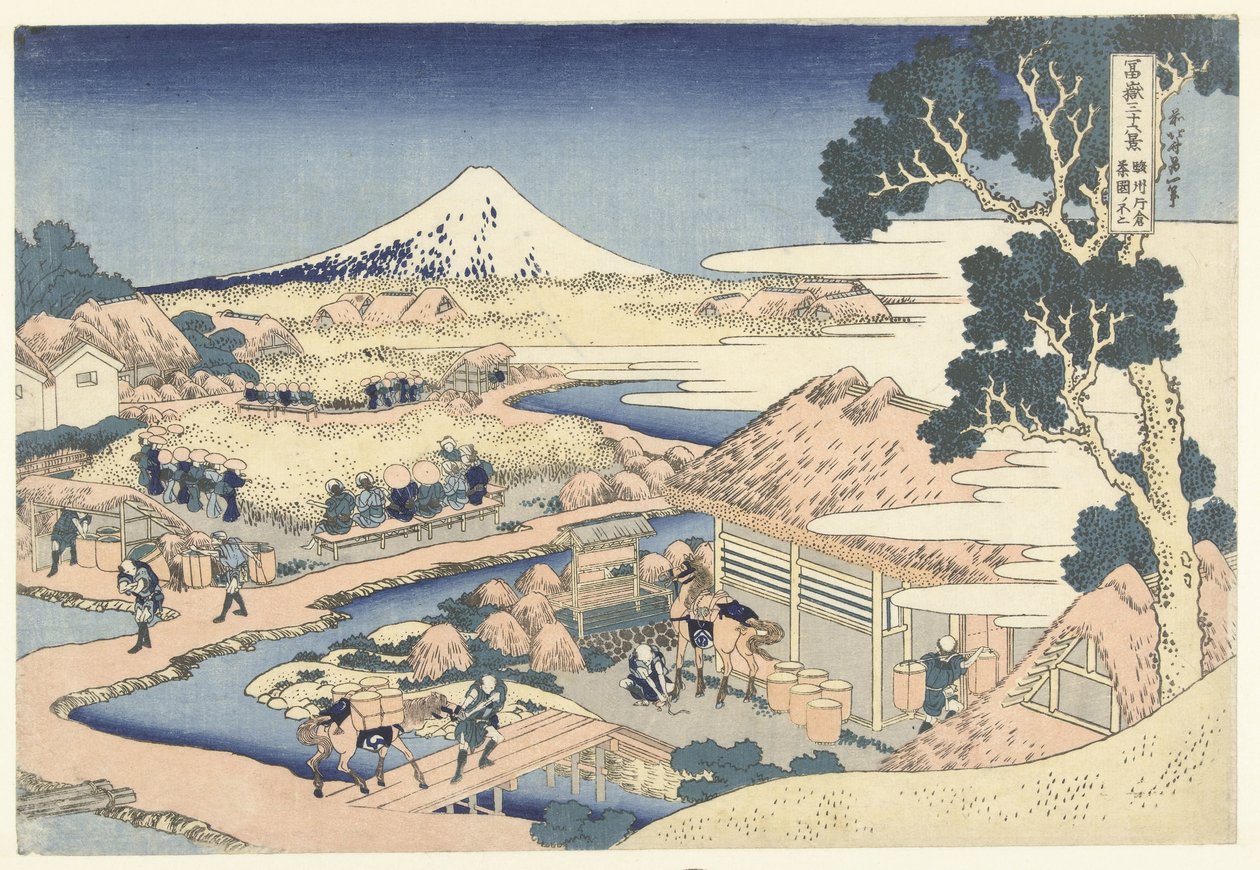 Suruga ilindeki Katakura Çay Tarlasından Fuji Sunshu Katakura chaen no Fuji (nesne üzerindeki başlık) Fuji Dağı