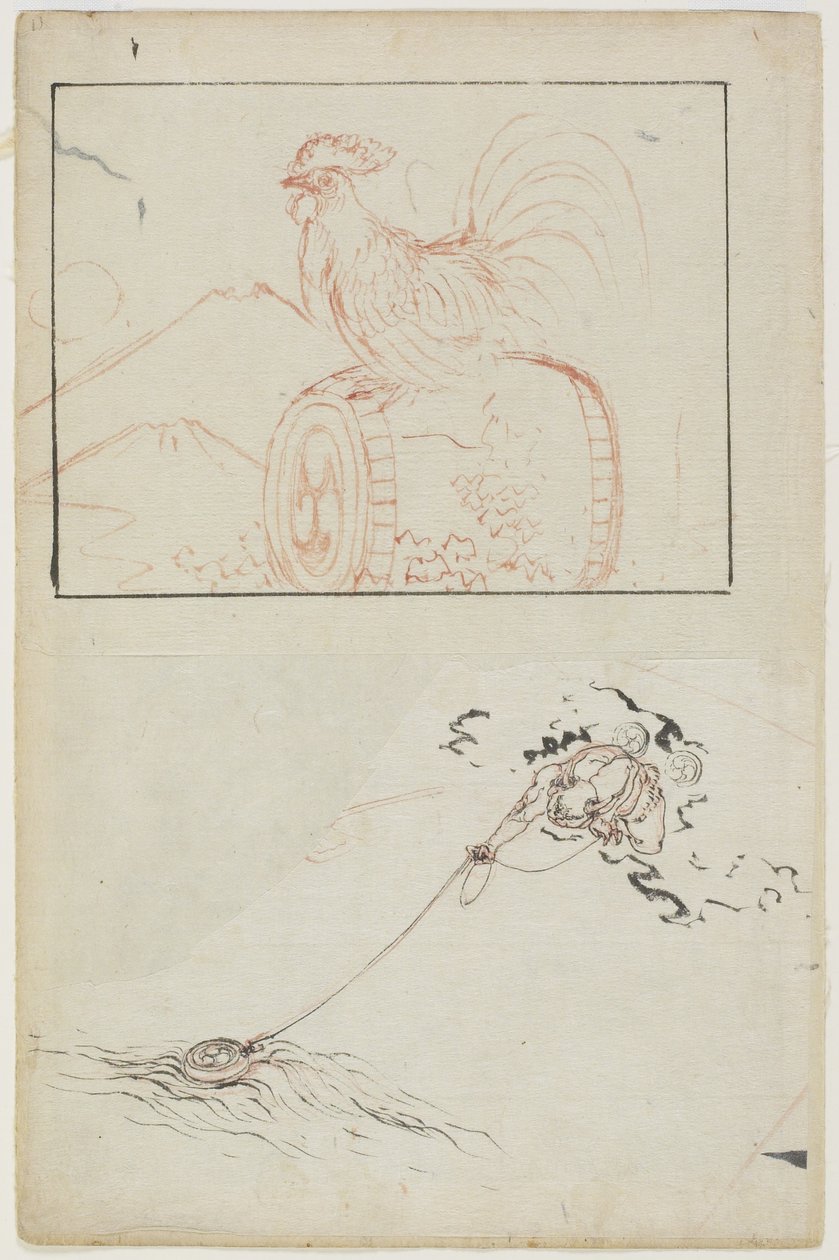 Yıldırım Tanrısı ve Davulu by Katsushika Hokusai