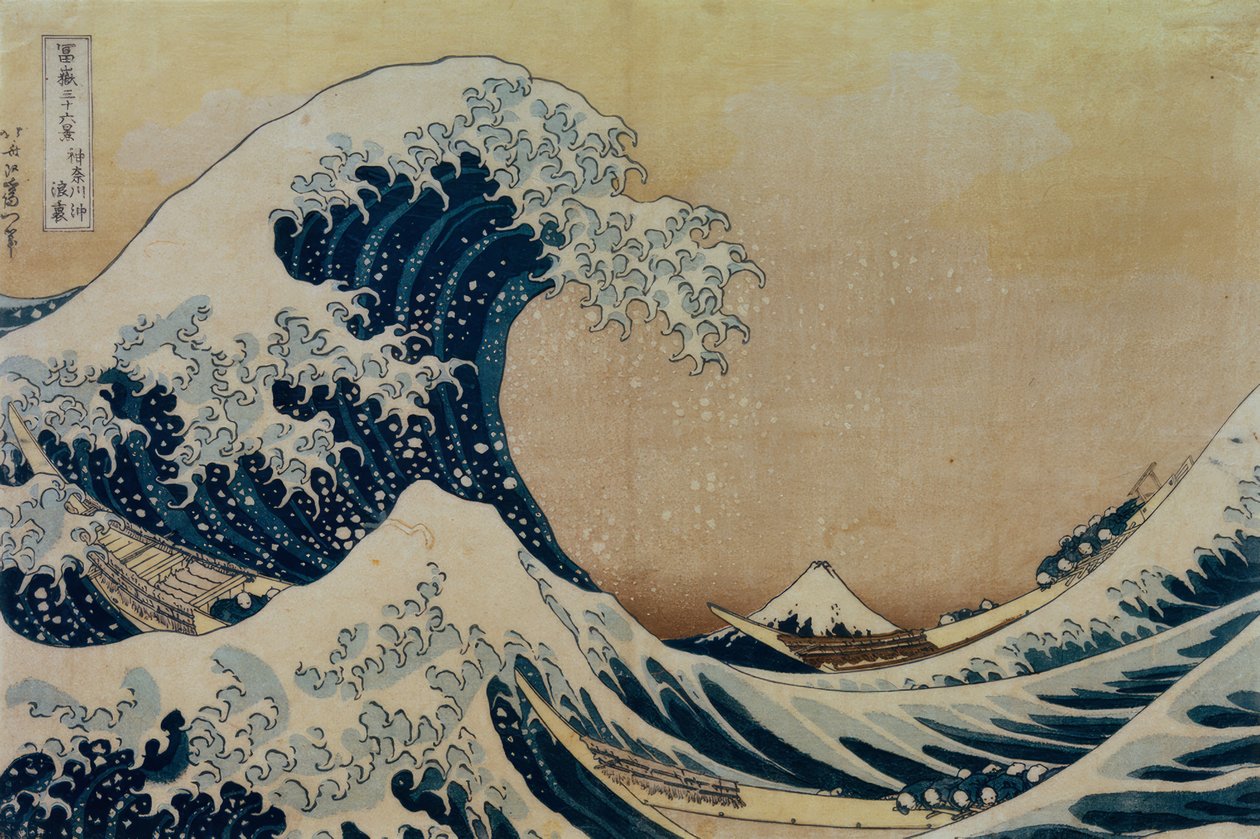 Kanagawa yakınlarındaki sahil açıklarında büyük dalga by Katsushika Hokusai