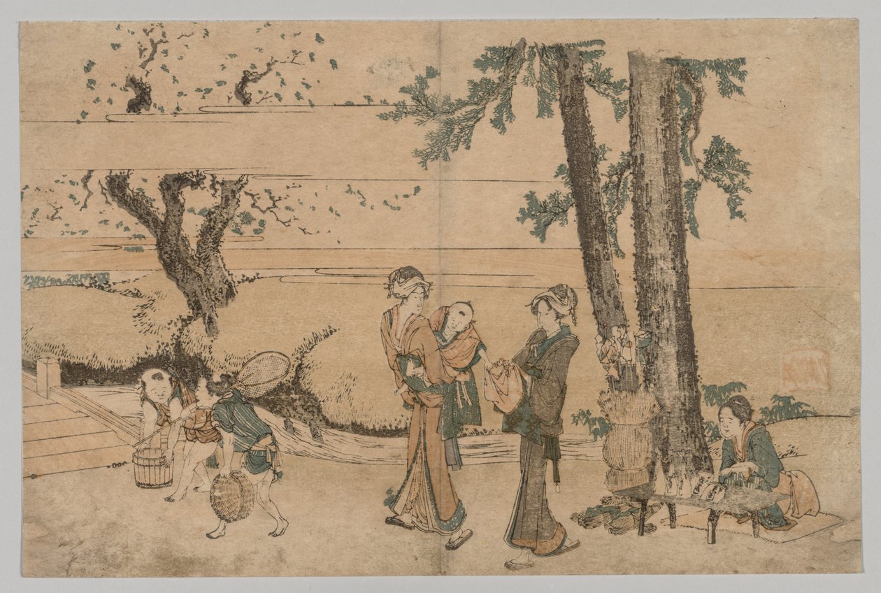 Bir Çayın Yanındaki Şekil Grubu, 1760-1849. by Katsushika Hokusai