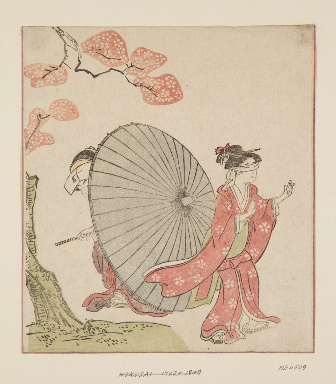 Saklambaç (renkli tahta baskı) by Katsushika Hokusai