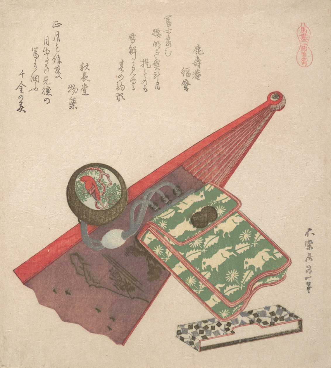 At Deseni Koma shobu, Atlar serisinden, 1822. by Katsushika Hokusai