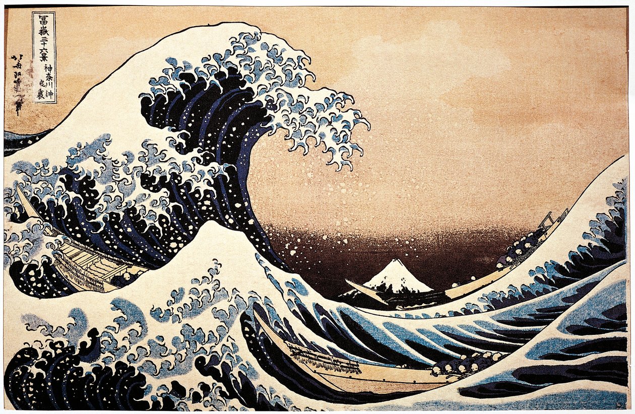 Japonya, büyük dalganın resmi by Katsushika Hokusai