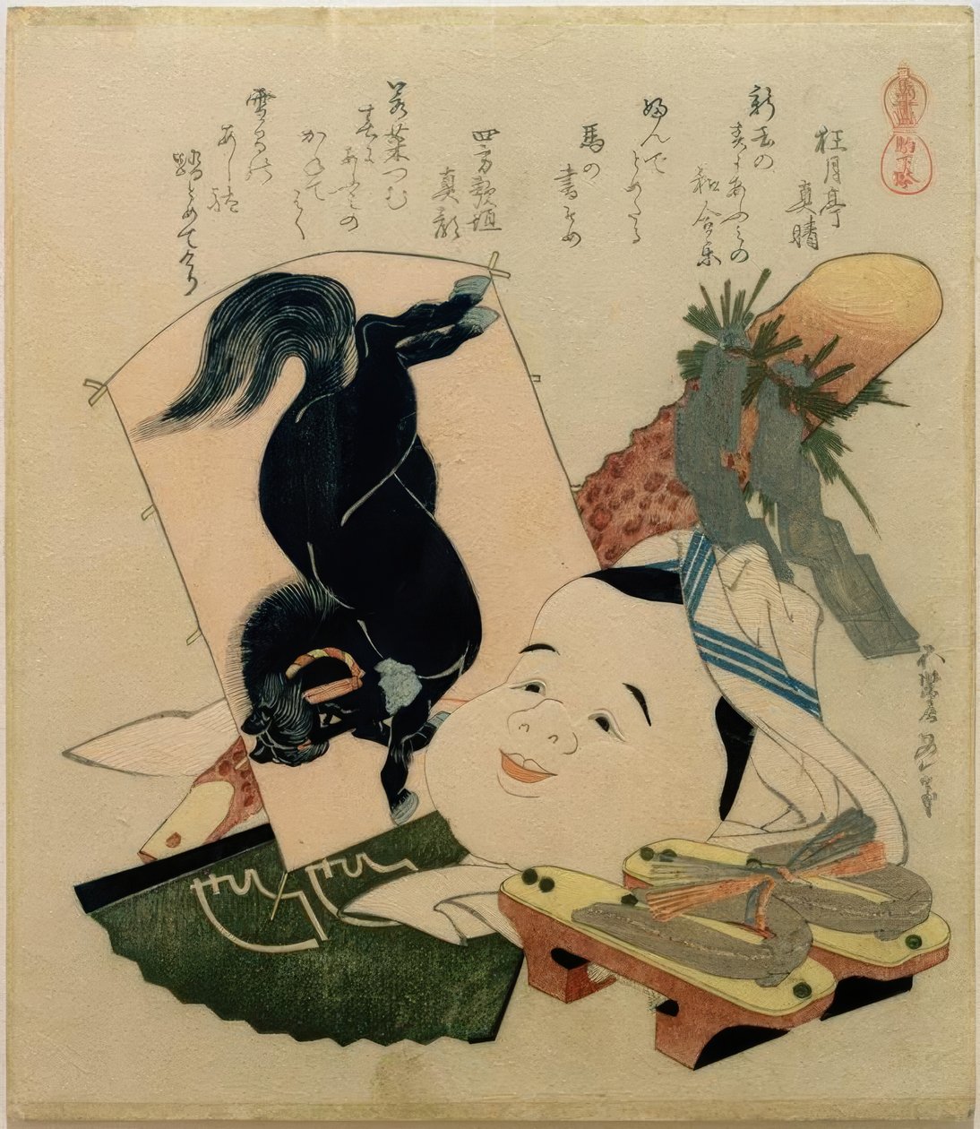 Komageta (ayaklı sandaletler) by Katsushika Hokusai