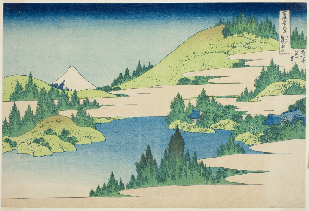 Sagami Eyaletindeki Hakone Gölü (Soshu Hakone Kosui), "Fuji Dağı'nın Otuz Altı Manzarası (Fugaku sanjurokkei)" serisinden by Katsushika Hokusai