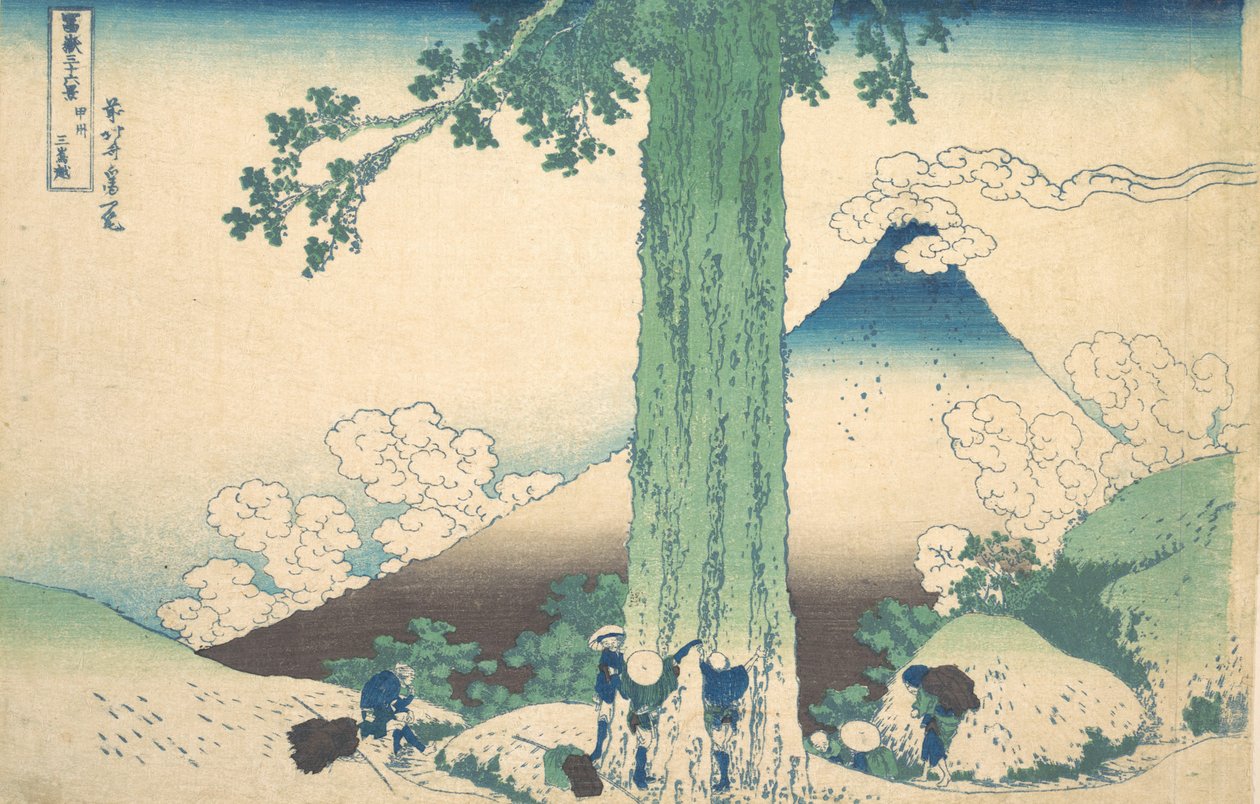 Kai Eyaletindeki Mishima Geçidi Koshu Mishima goe, Otuz Altı Görünüm dizisinden ..., ca. 1830-32. by Katsushika Hokusai