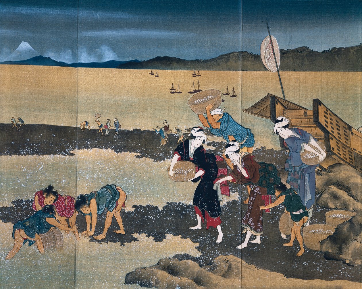 midye balıkçılığı by Katsushika Hokusai