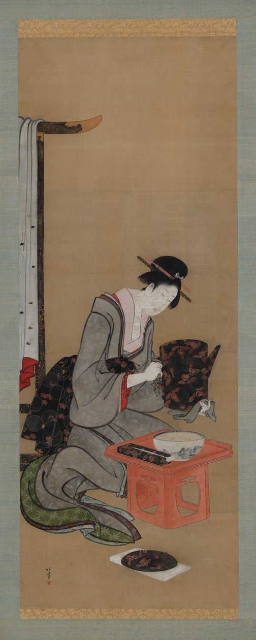 Yeni Yıl Geleneği: Yeni Yıl Sabahında Makyaj, Edo dönemi, yakl. 1806-1811. by Katsushika Hokusai