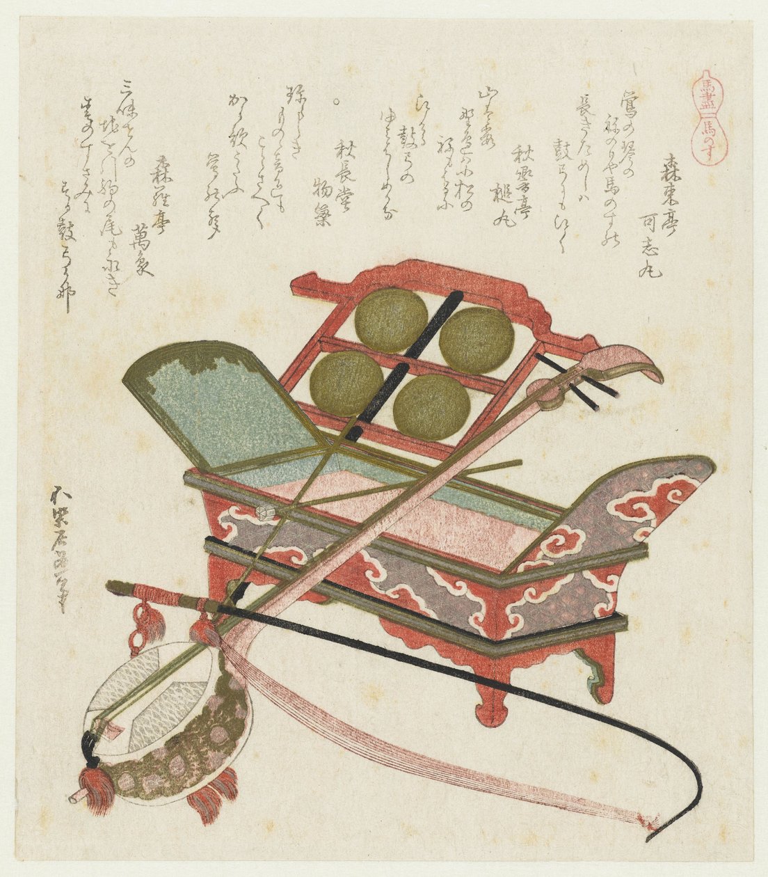 at kuyruğu saç Umanosu (nesne üzerindeki başlık) Atlı bir dizi (dizi adı) Umazukushi (nesne üzerinde seri başlığı) by Katsushika Hokusai