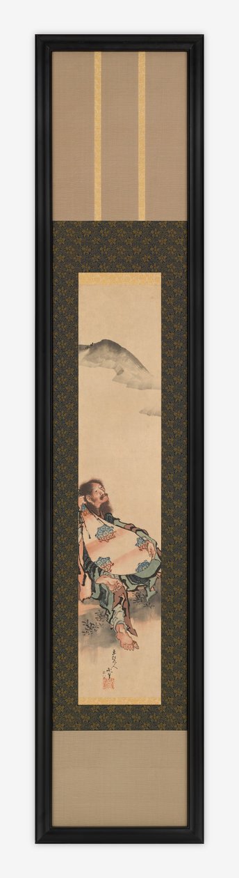 Şair Semimaru, Udası Çantada, Edo dönemi, 1839. by Katsushika Hokusai