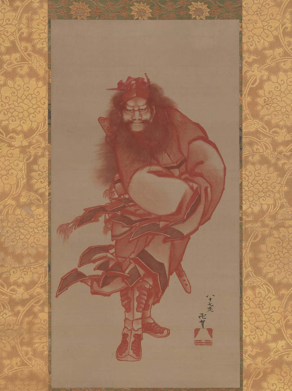 Red Shoki, Demon Queller, 1847 tarihli. by Katsushika Hokusai