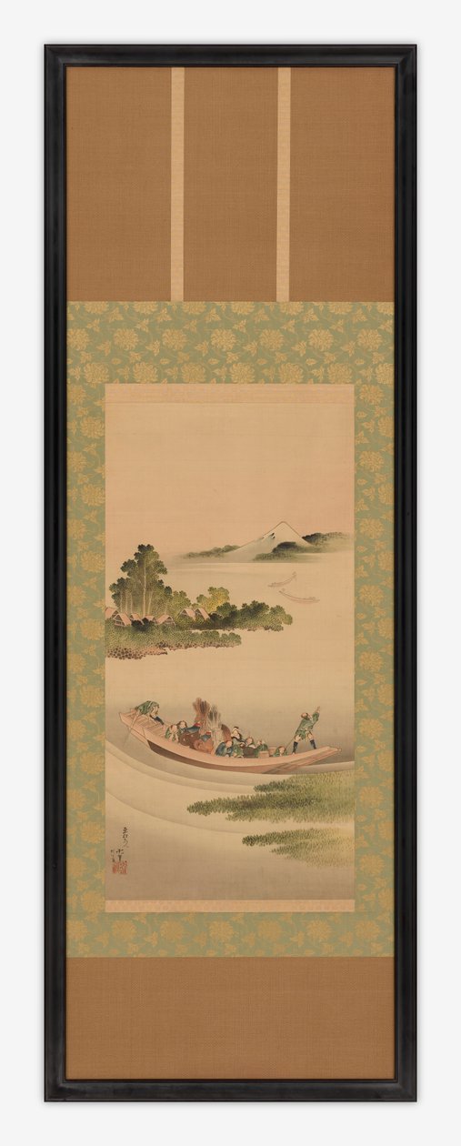 Nehir manzarası: feribot ve Fuji Dağı, Edo dönemi, 1842. by Katsushika Hokusai