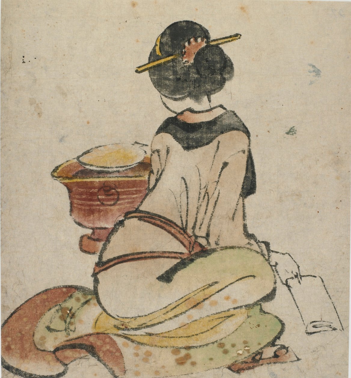 Oturan bir kadın figürü, 18. yüzyılın sonu ve 19. yüzyılın başı. by Katsushika Hokusai